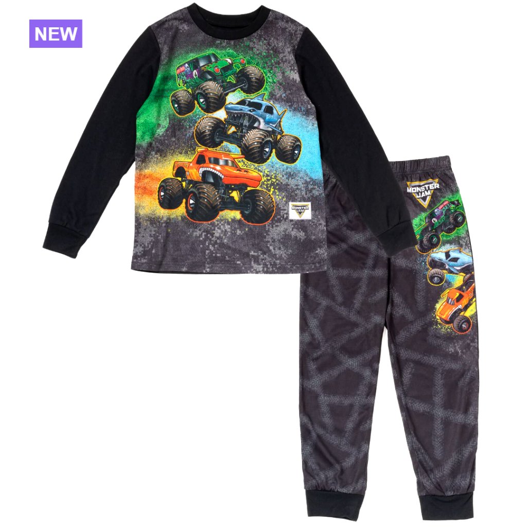 Polyester Blend Long Sleeve Pajama Set Toddler Boys Flame Resistant